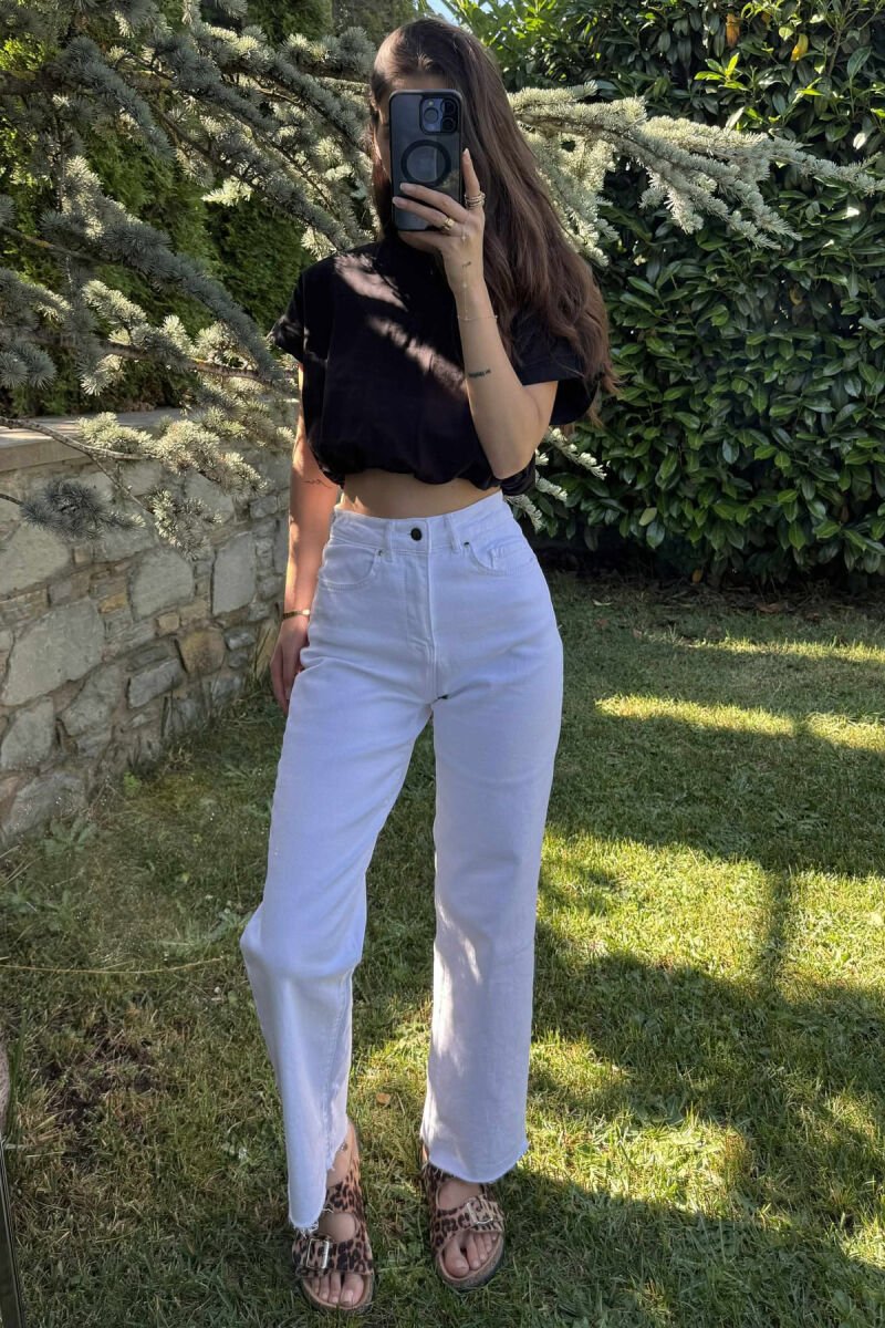 ONE COLOR SIMPLE WOMEN CROP TOP BLACK/ E ZEZE - 4