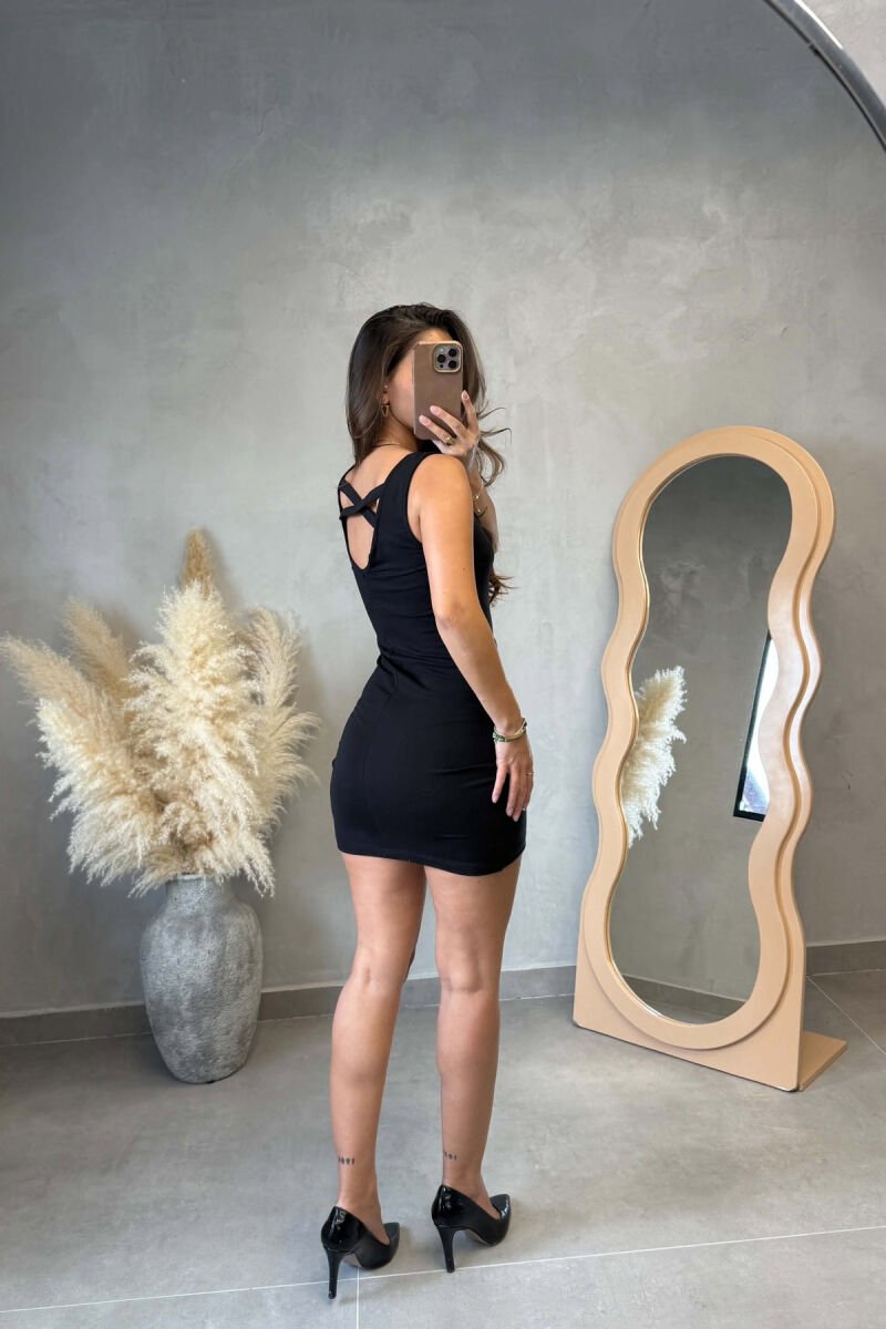ONE COLOR SIMPLE WOMEN DRESS BLACK/ E ZEZE - 2