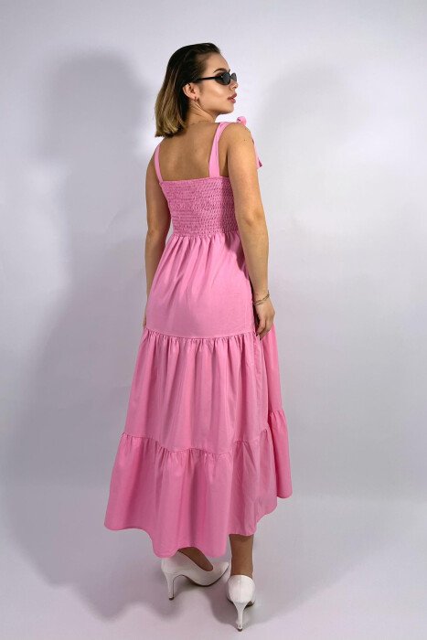 ONE COLOR SIMPLE WOMEN DRESS PINK/ROZE - 2