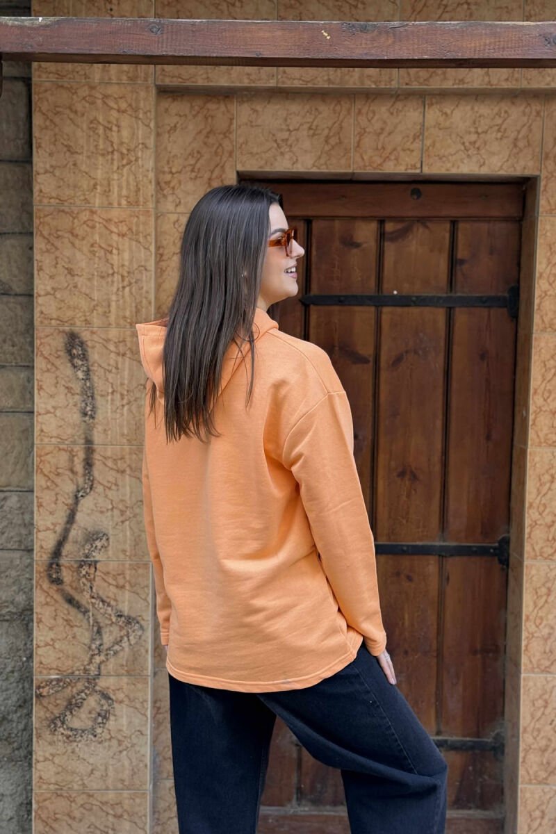 ONE COLOR SIMPLE WOMEN HOODIE ORANGE/PORTOKALLI - 4