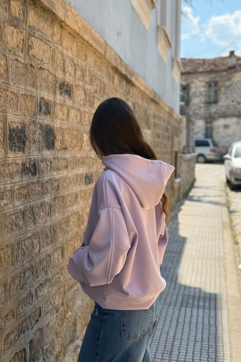 ONE COLOR SIMPLE WOMEN HOODIE PURPLE/LEJLA - 2