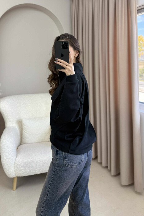 ONE COLOR SIMPLE WOMEN JACKET BLACK/ E ZEZE - 2