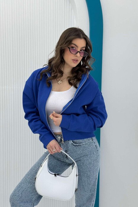 ONE COLOR SIMPLE WOMEN JACKET BLUE/BLU 
