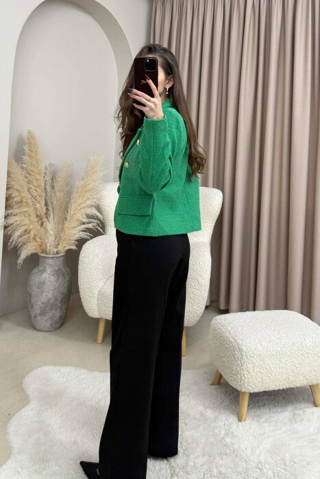 ONE COLOR SIMPLE WOMEN JACKET GREEN/JESHILE - 5