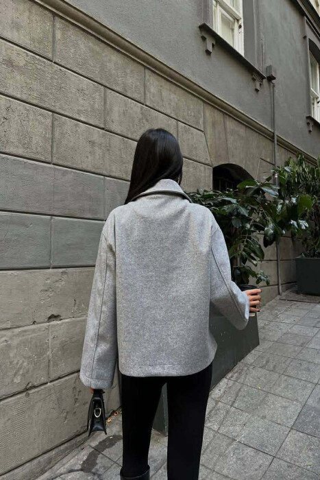 ONE COLOR SIMPLE WOMEN JACKET GREY/GRI - 3