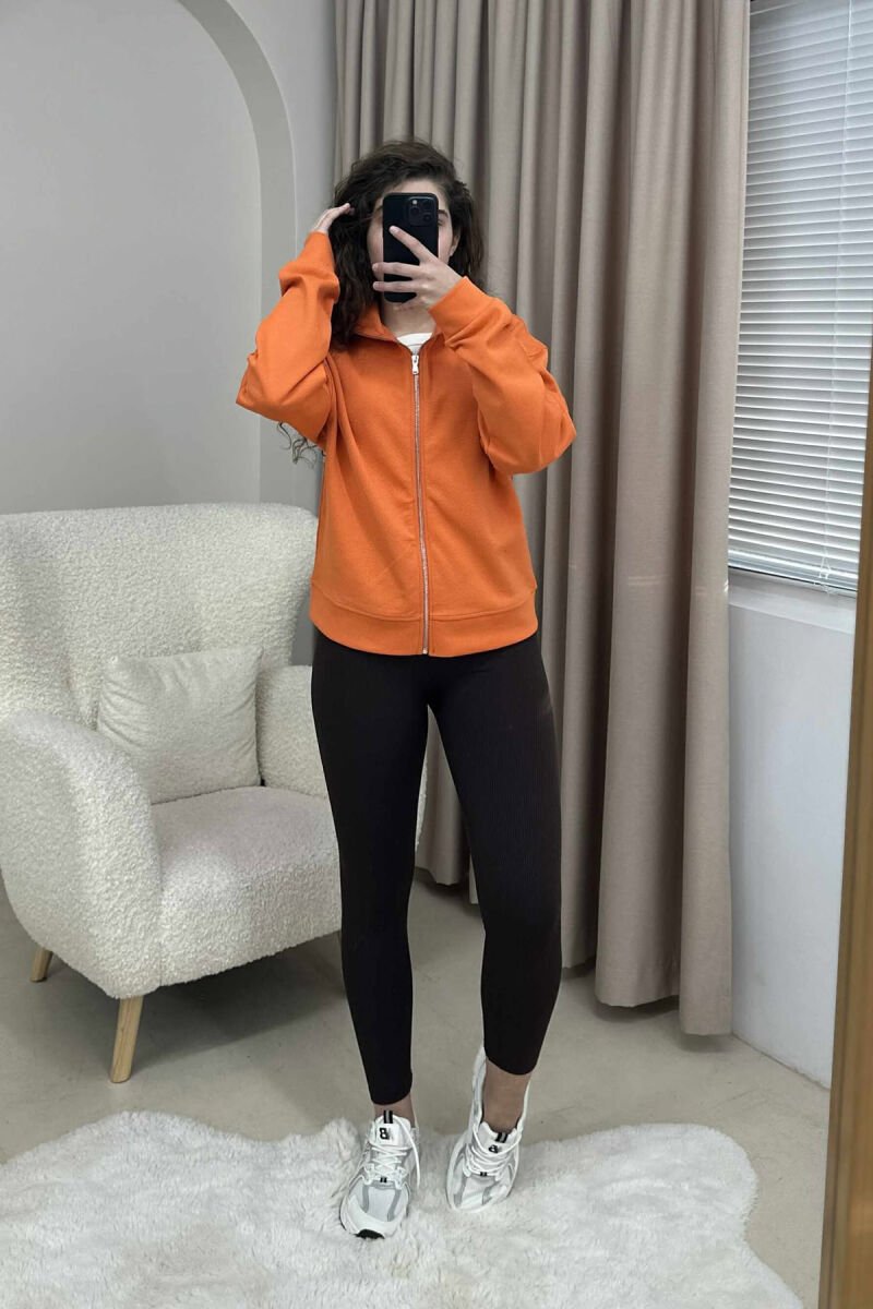 ONE COLOR SIMPLE WOMEN JACKET ORANGE/PORTOKALLI - 1