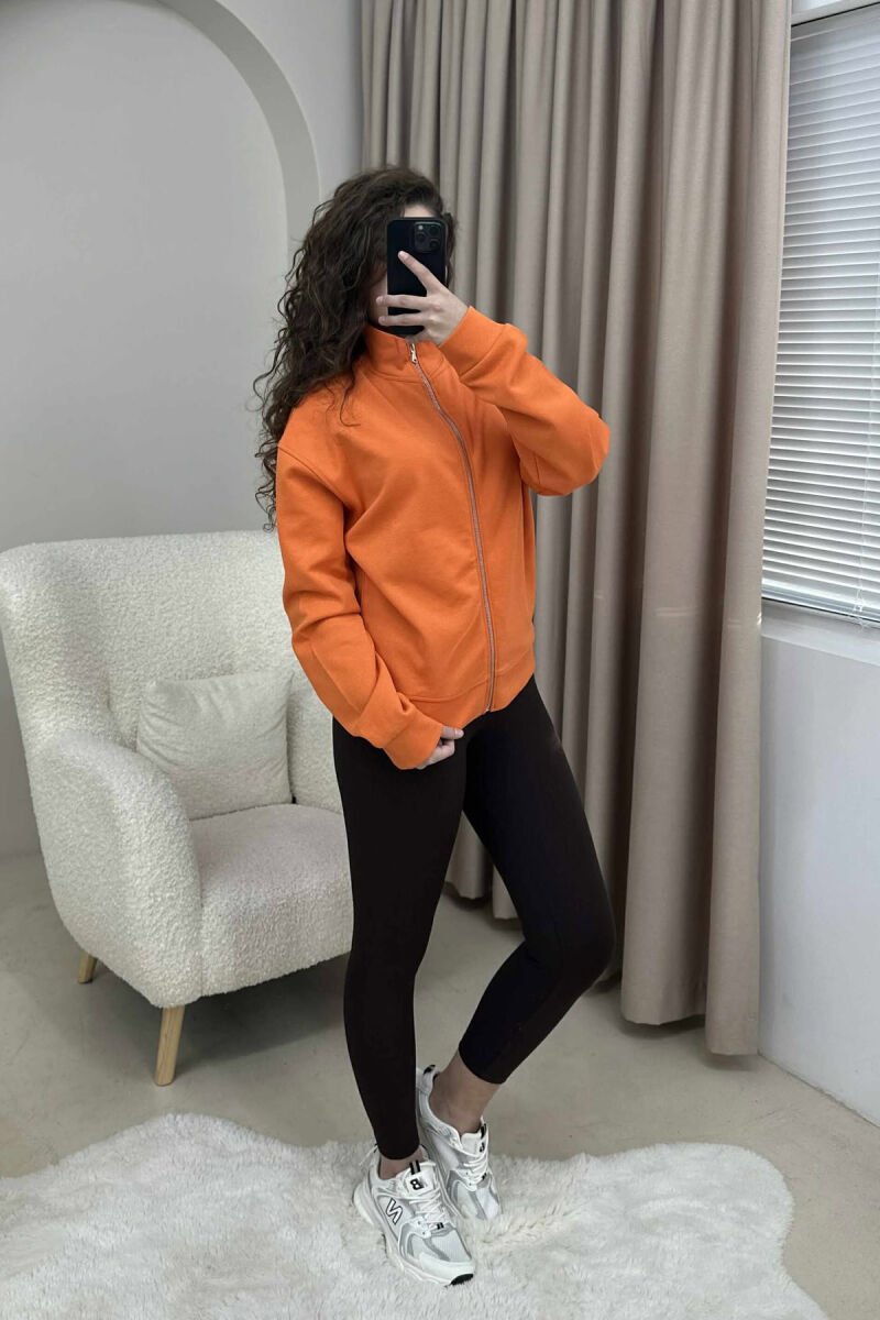 ONE COLOR SIMPLE WOMEN JACKET ORANGE/PORTOKALLI - 4