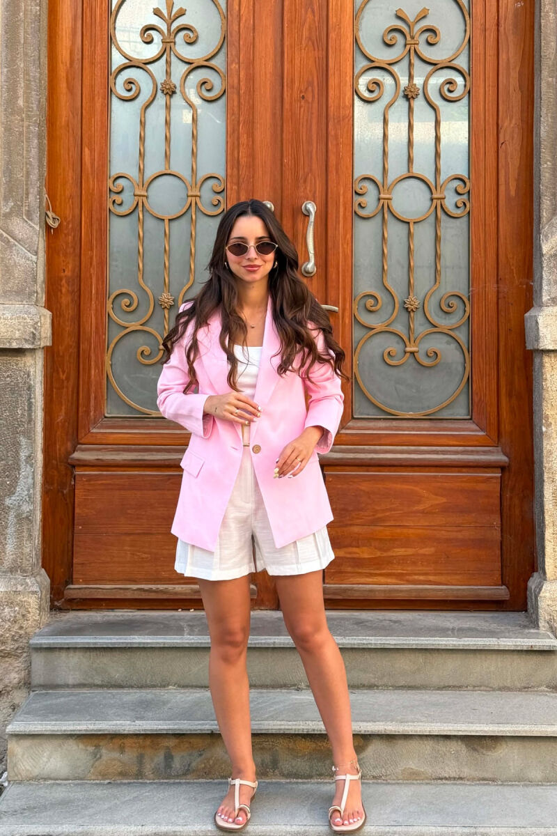 ONE COLOR SIMPLE WOMEN JACKET PINK/ROZE - 5