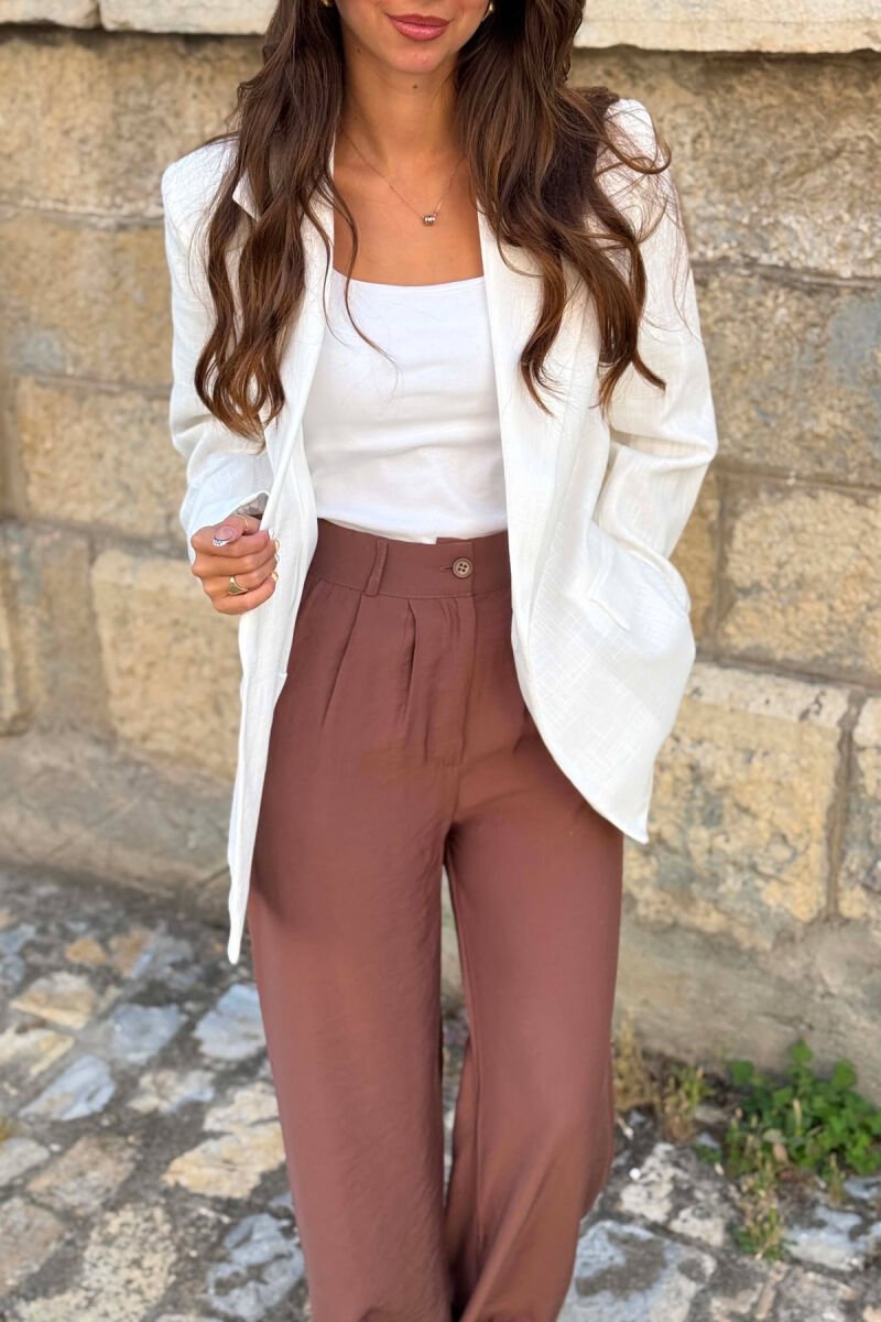 ONE COLOR SIMPLE WOMEN JACKET WHITE-E BARDHE - 2
