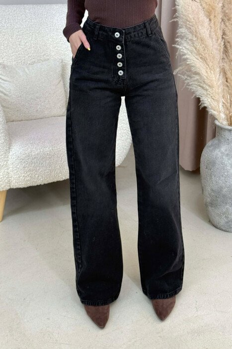ONE COLOR SIMPLE WOMEN JEANS BLACK/ E ZEZE - KLAUDIO FASHION