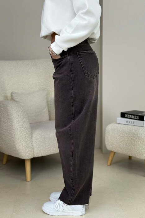 ONE COLOR SIMPLE WOMEN JEANS BROWN/KAFE - 6