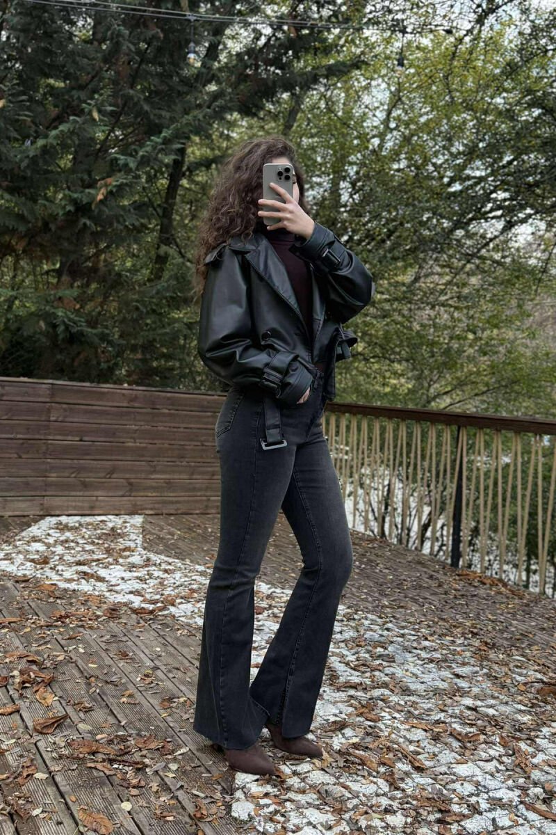 ONE COLOR SIMPLE WOMEN JEANS DARK GREY/GEE - 5