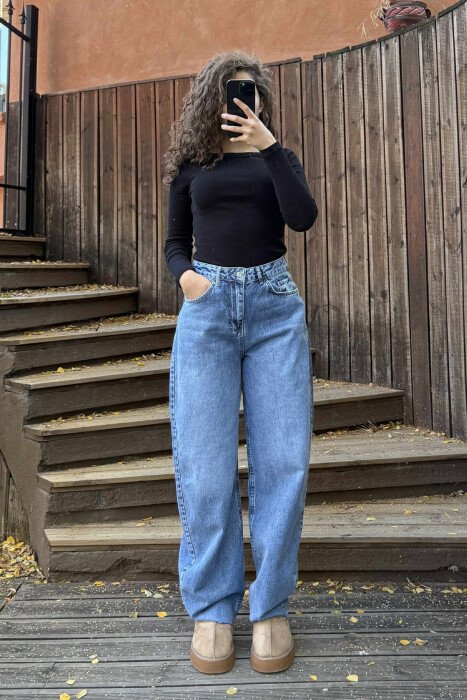 ONE COLOR SIMPLE WOMEN JEANS LIGHTBLUE/BZ - 3