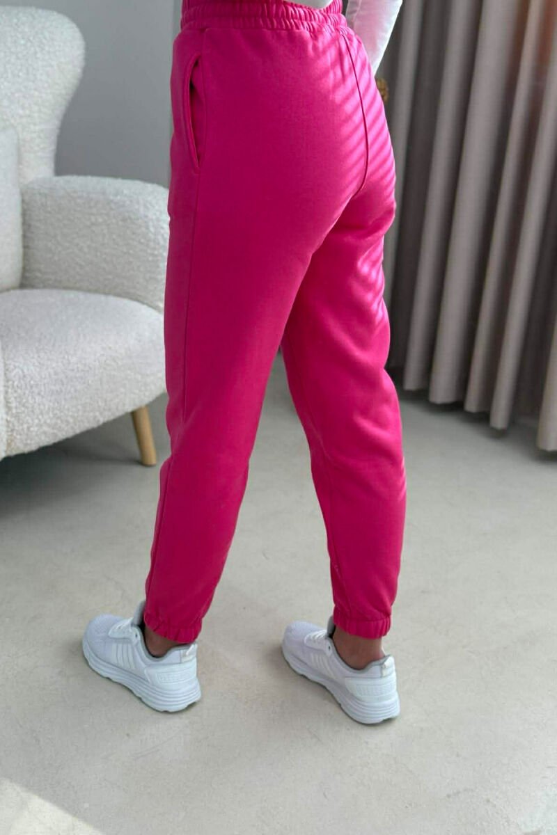 ONE COLOR SIMPLE WOMEN JOGGERS FUCHSIA/CIKLAMI - 4