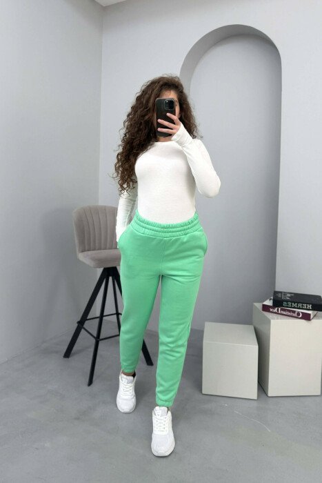 ONE COLOR SIMPLE WOMEN JOGGERS MINT/MENTE 