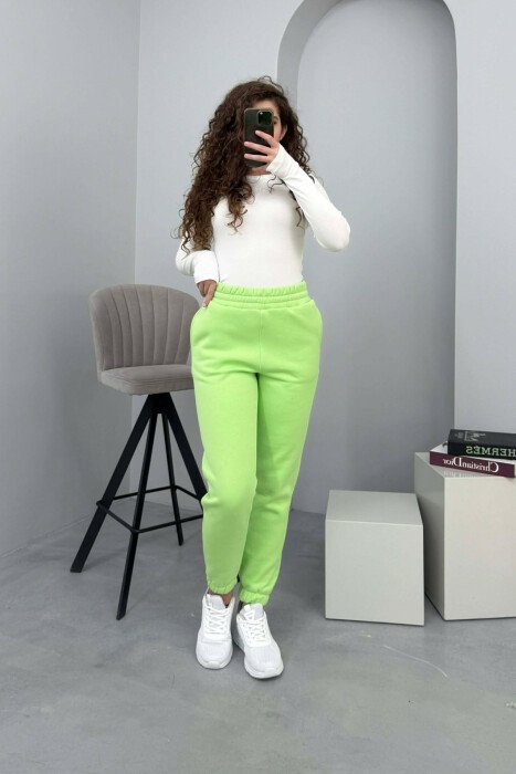ONE COLOR SIMPLE WOMEN JOGGERS NEON/NEON - 1