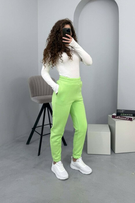 ONE COLOR SIMPLE WOMEN JOGGERS NEON/NEON - 5