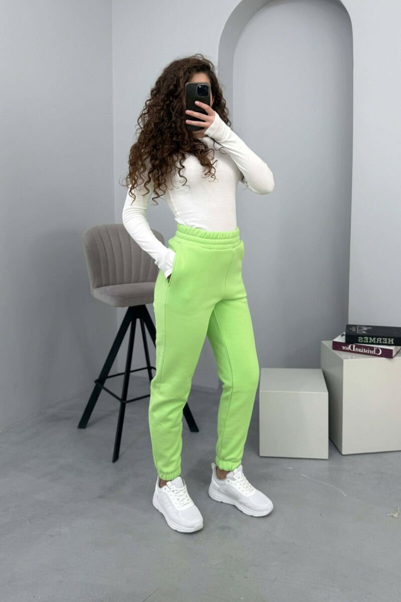 ONE COLOR SIMPLE WOMEN JOGGERS NEON/NEON - 5