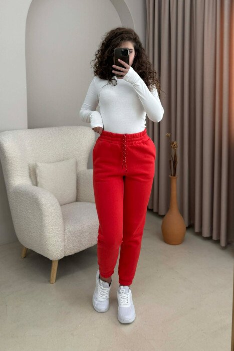 ONE COLOR SIMPLE WOMEN JOGGERS ORANGE/PORTOKALLI 