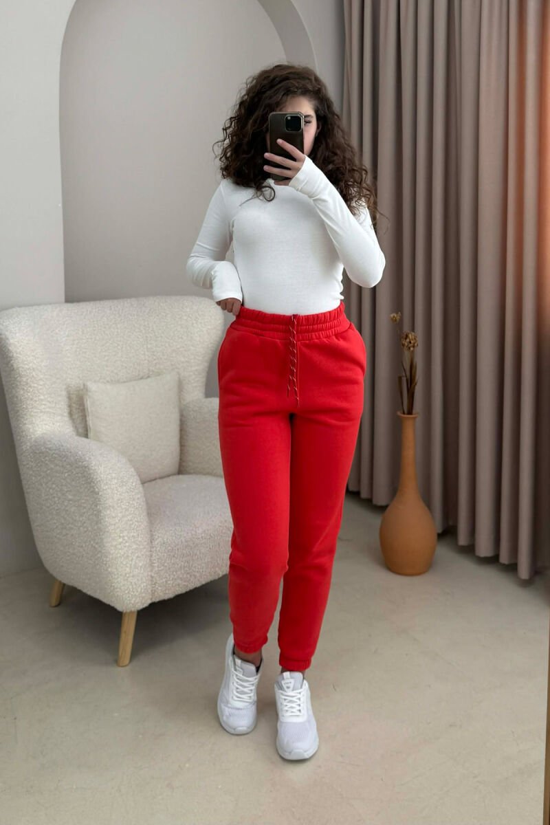 ONE COLOR SIMPLE WOMEN JOGGERS ORANGE/PORTOKALLI - 1
