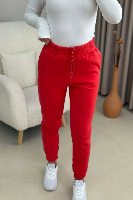 ONE COLOR SIMPLE WOMEN JOGGERS ORANGE/PORTOKALLI - 5