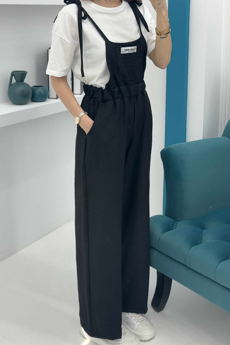 ONE COLOR SIMPLE WOMEN JUMPSUIT BLACK/ E ZEZE - 3