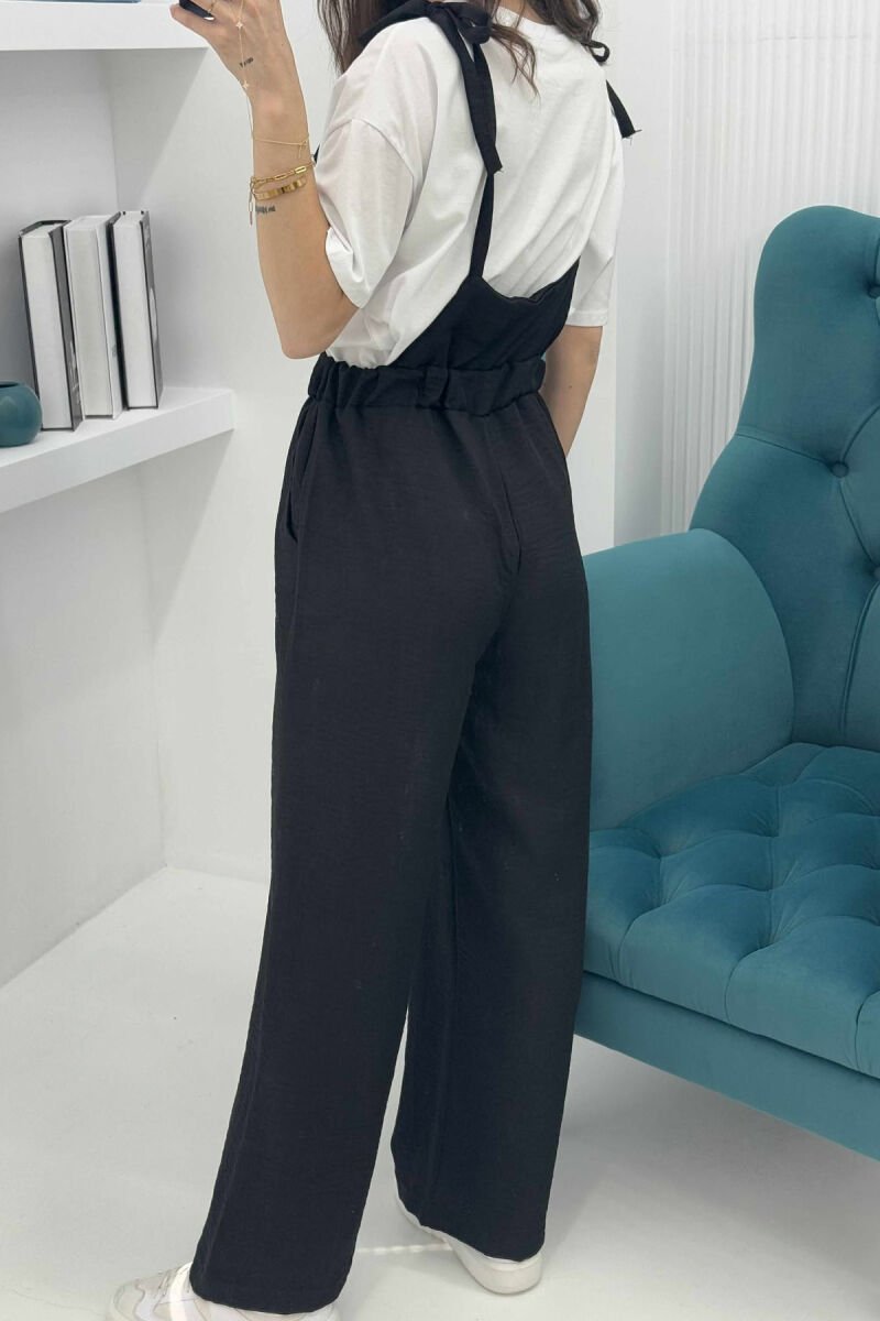 ONE COLOR SIMPLE WOMEN JUMPSUIT BLACK/ E ZEZE - 4