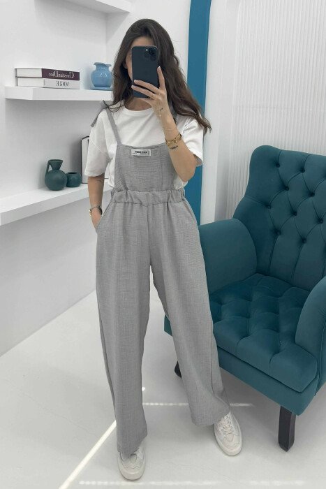 ONE COLOR SIMPLE WOMEN JUMPSUIT GREY/GRI - 2