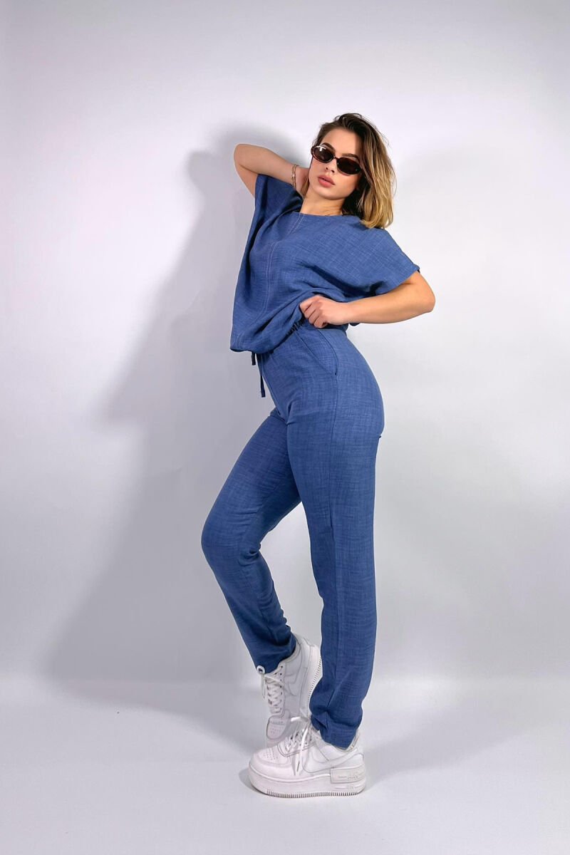 ONE COLOR SIMPLE WOMEN SET BLUE/BLU - 4