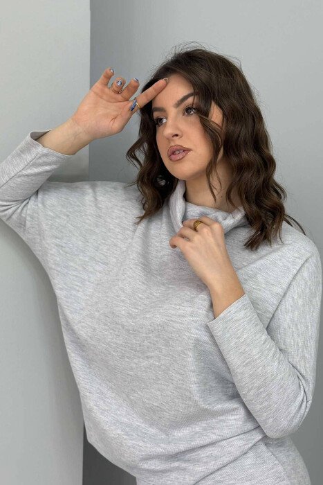 ONE COLOR SIMPLE WOMEN SET LIGHT GREY/GZ - 7