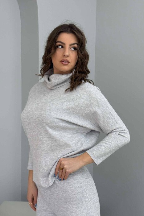 ONE COLOR SIMPLE WOMEN SET LIGHT GREY/GZ - 9
