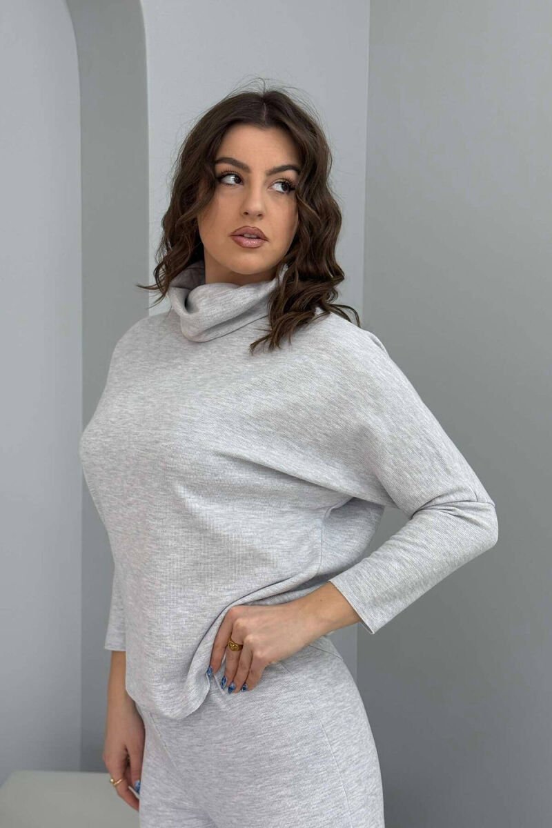 ONE COLOR SIMPLE WOMEN SET LIGHT GREY/GZ - 9