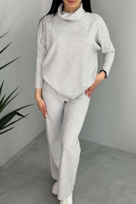 ONE COLOR SIMPLE WOMEN SET LIGHT GREY/GZ - 1