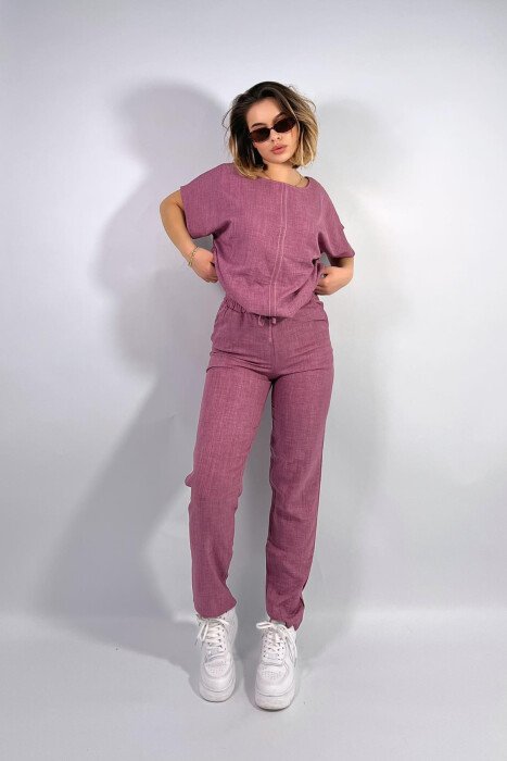 ONE COLOR SIMPLE WOMEN SET PURPLE/LEJLA - 1