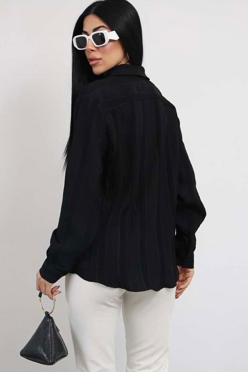 ONE COLOR SIMPLE WOMEN SHIRT BLACK/ E ZEZE - 7