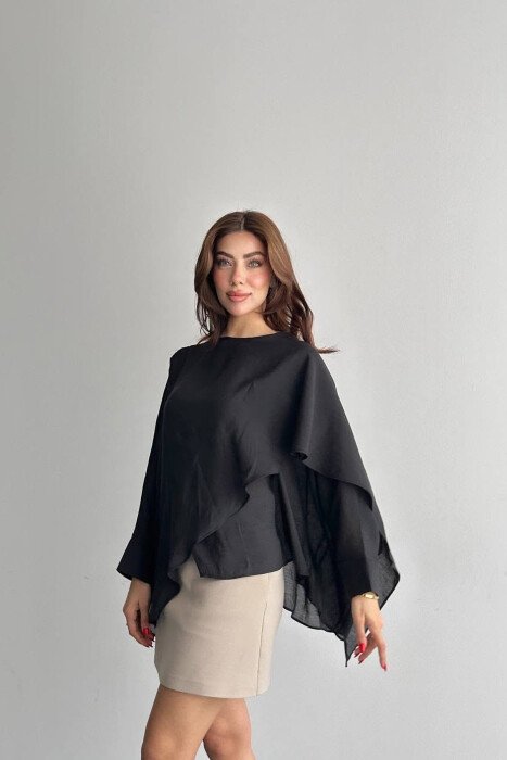 ONE COLOR SIMPLE WOMEN SHIRT BLACK/ E ZEZE - 4