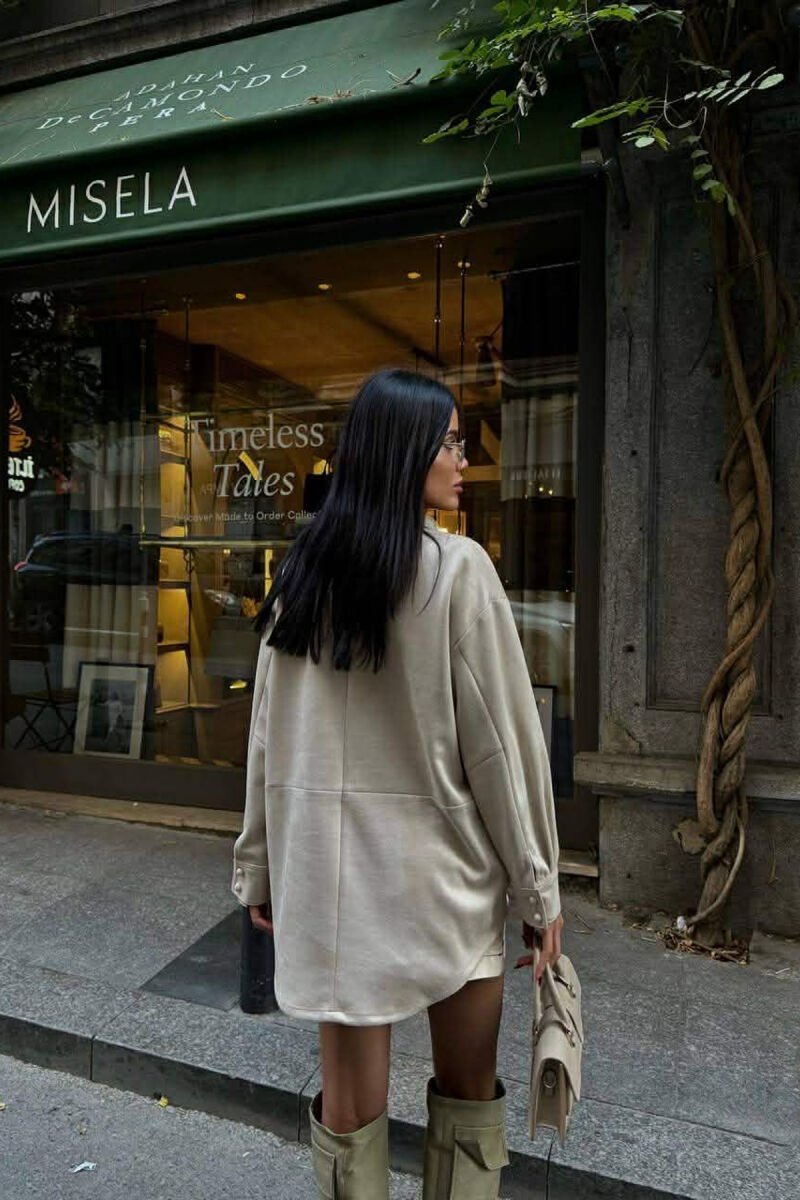 ONE COLOR SIMPLE WOMEN SHIRT CREAM/KREM - 3