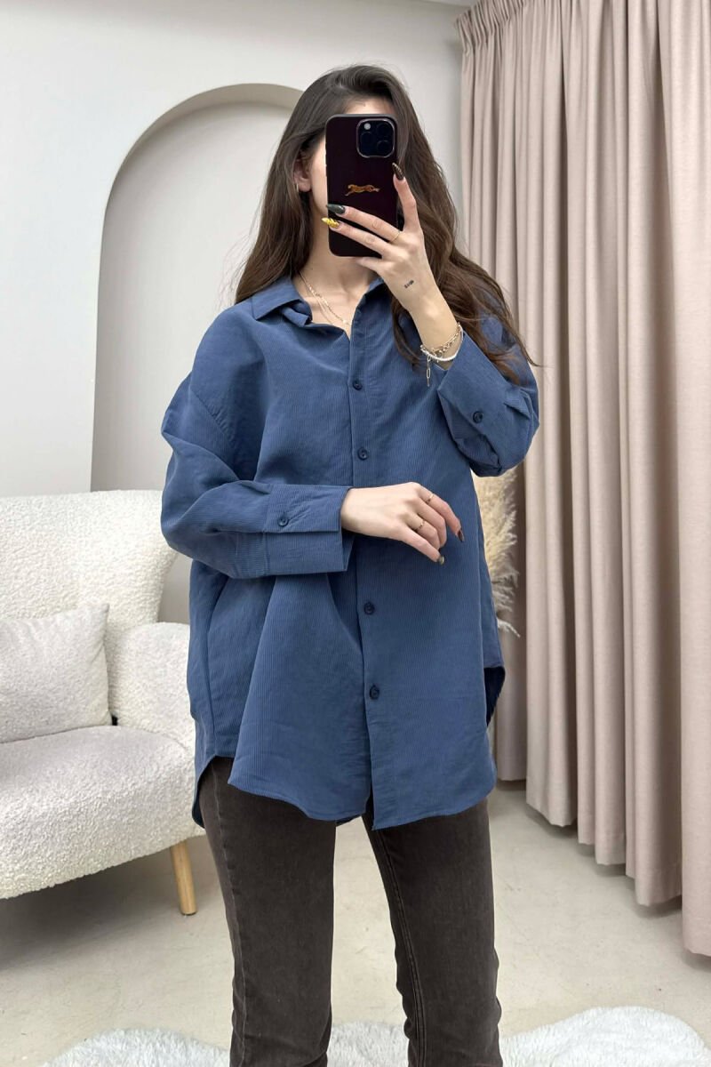 ONE COLOR SIMPLE WOMEN SHIRT LIGHTBLUE/BZ - 5