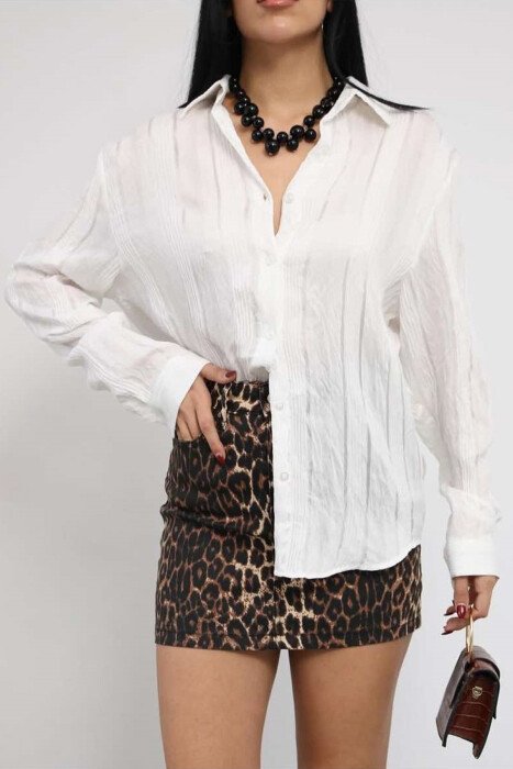 ONE COLOR SIMPLE WOMEN SHIRT WHITE-E BARDHE - 6