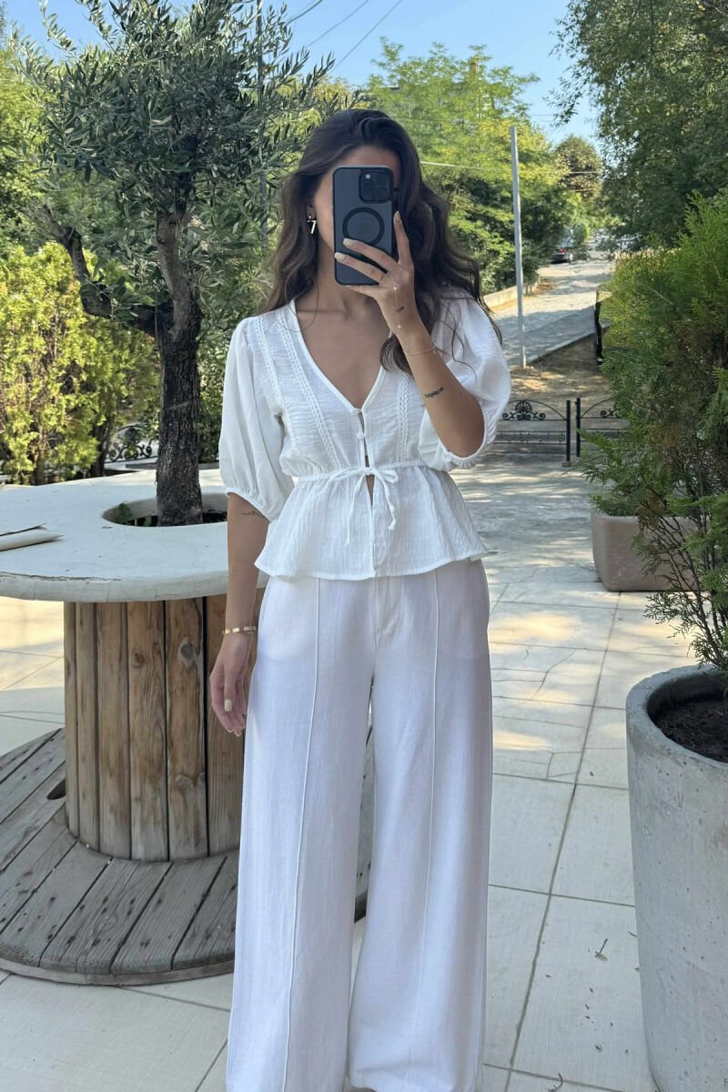 ONE COLOR SIMPLE WOMEN SHIRT WHITE-E BARDHE - 1