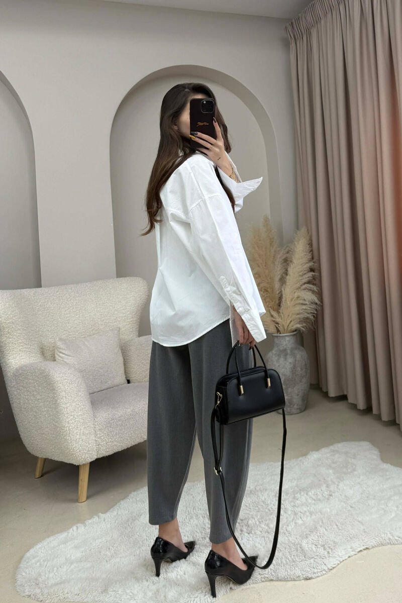 ONE COLOR SIMPLE WOMEN SHIRT WHITE-E BARDHE - 4