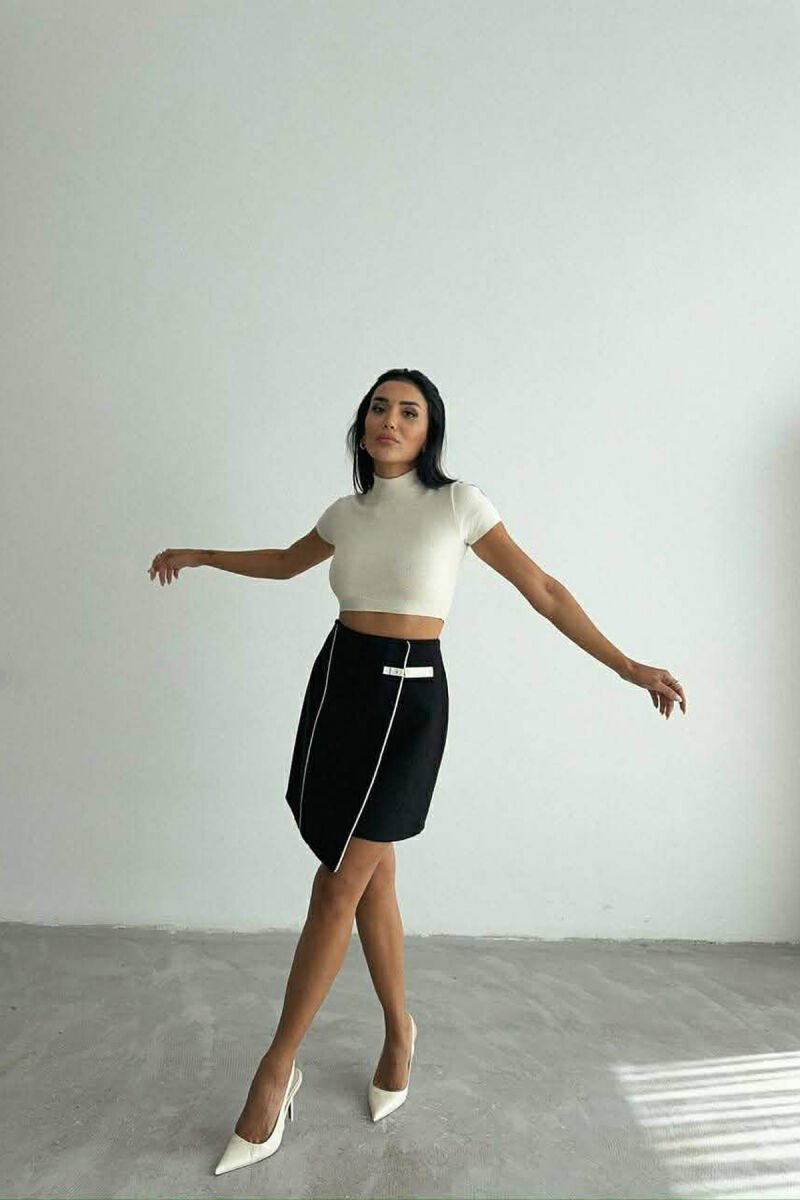 ONE COLOR SIMPLE WOMEN SKIRT BLACK/ E ZEZE - 2