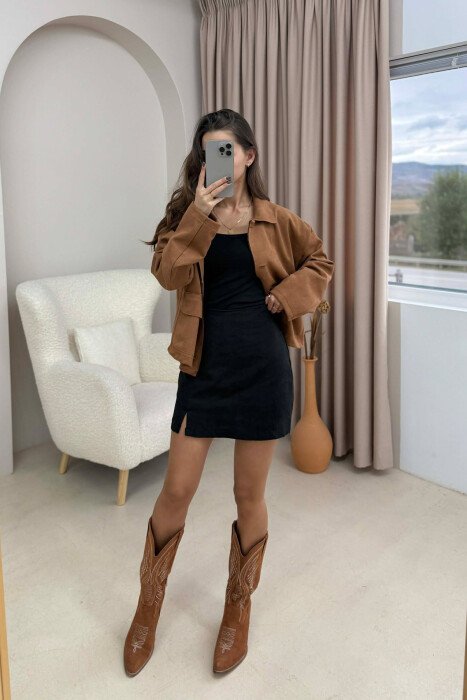 ONE COLOR SIMPLE WOMEN SKORT BLACK/ E ZEZE - 1