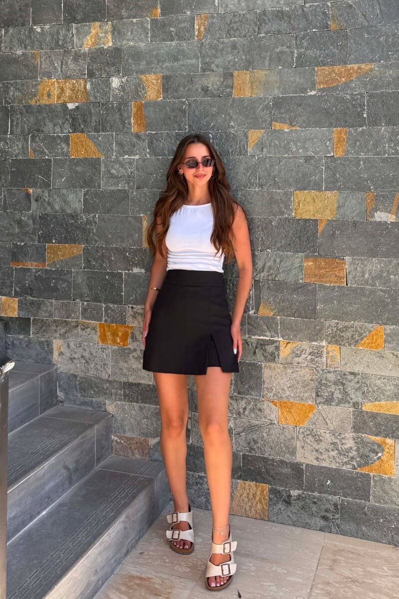 ONE COLOR SIMPLE WOMEN SKORT BLACK/ E ZEZE - 1