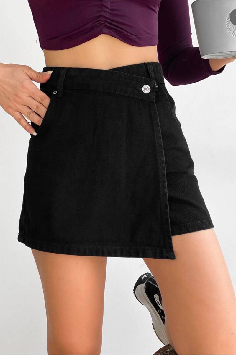 ONE COLOR SIMPLE WOMEN SKORT BLACK/ E ZEZE - 1