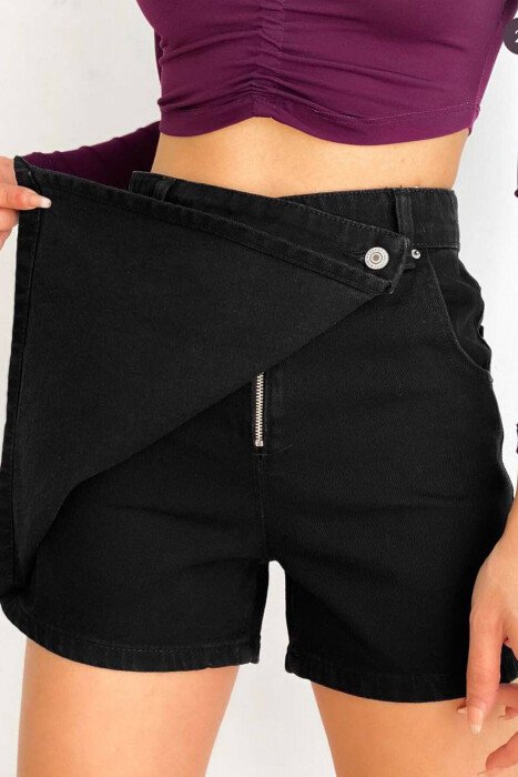 ONE COLOR SIMPLE WOMEN SKORT BLACK/ E ZEZE - 2