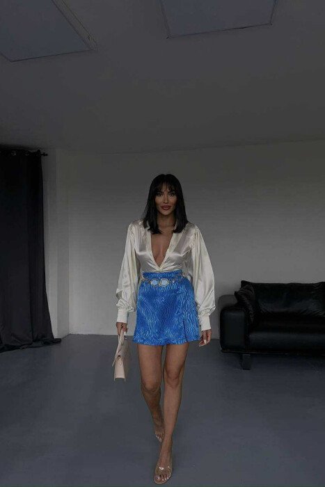 ONE COLOR SIMPLE WOMEN SKORT BLUE/BLU - 2