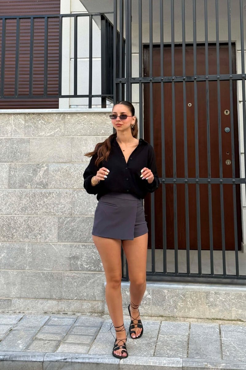 ONE COLOR SIMPLE WOMEN SKORT DARK GREY/GEE - 1