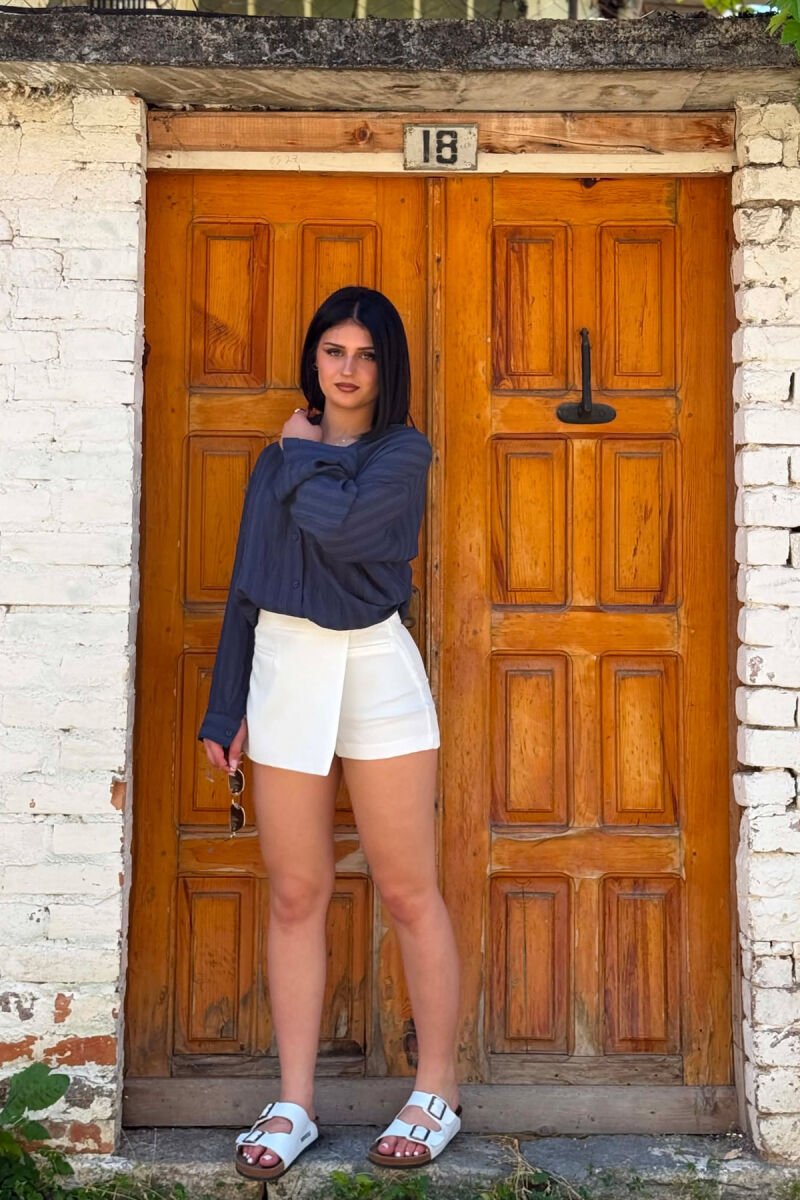 ONE COLOR SIMPLE WOMEN SKORT WHITE-E BARDHE - 1