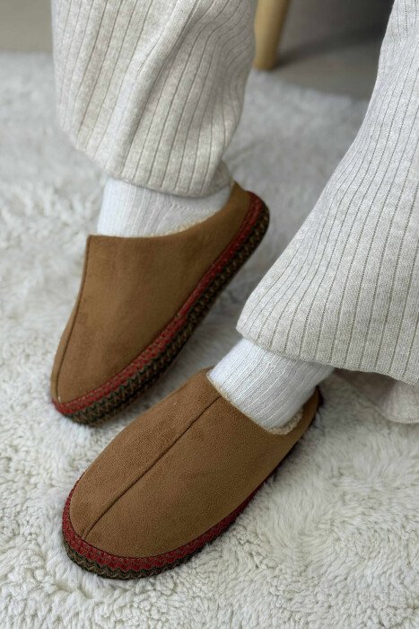 ONE COLOR SIMPLE WOMEN SLIPPERS BROWN/KAFE 